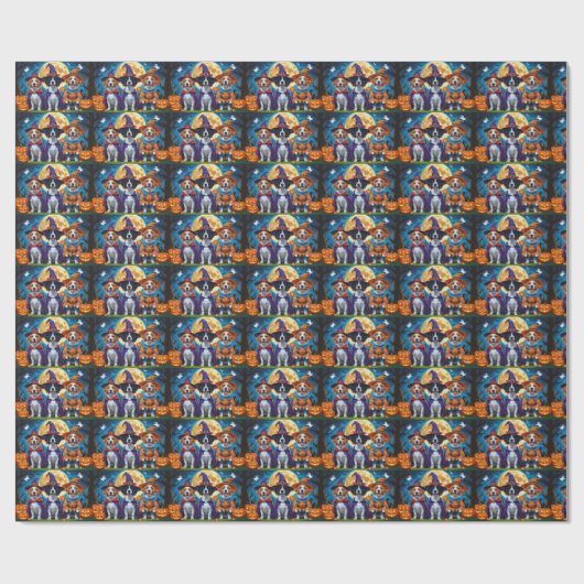 Nova Scotia Duck Toller Pumpkin Halloween Funny Geschenkpapier (Flach)