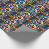 Nova Scotia Duck Toller Pumpkin Halloween Funny Geschenkpapier (Ecke)