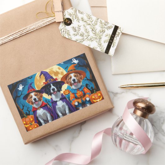 Nova Scotia Duck Toller Pumpkin Halloween Funny Rechteckiger Aufkleber (Schenken)