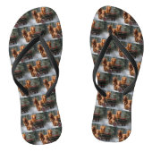 Nova Scotia Duck Toller Retriever Snowy Sleigh Badesandalen (Fußbett)