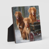 Nova Scotia Duck Toller Retriever Snowy Sleigh Fotoplatte (Vorderseite)