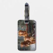 Nova Scotia Duck Toller Retriever Snowy Sleigh Gepäckanhänger (Rückseite vertikal)