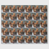 Nova Scotia Duck Toller Retriever Snowy Sleigh Geschenkpapier (Flach)