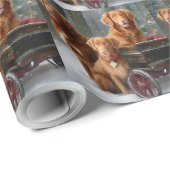Nova Scotia Duck Toller Retriever Snowy Sleigh Geschenkpapier (Rolleneckpunkt)