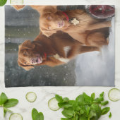 Nova Scotia Duck Toller Retriever Snowy Sleigh Geschirrtuch (Gefaltet)