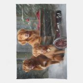 Nova Scotia Duck Toller Retriever Snowy Sleigh Geschirrtuch (Vertikal)