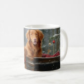 Nova Scotia Duck Toller Retriever Snowy Sleigh Kaffeetasse (VorderseiteRechts)