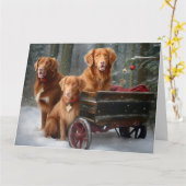Nova Scotia Duck Toller Retriever Snowy Sleigh Karte (Gelbe Blume)