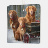 Nova Scotia Duck Toller Retriever Snowy Sleigh Keramikornament (Links)