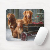Nova Scotia Duck Toller Retriever Snowy Sleigh Mousepad (Mit Mouse)