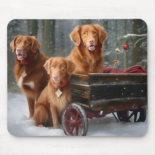 Nova Scotia Duck Toller Retriever Snowy Sleigh Mousepad (Vorne)