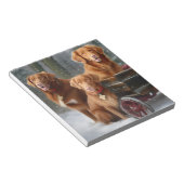 Nova Scotia Duck Toller Retriever Snowy Sleigh Notizblock (angewinkelt)