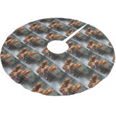 Nova Scotia Duck Toller Retriever Snowy Sleigh Polyester Weihnachtsbaumdecke (Schrägansicht)