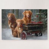 Nova Scotia Duck Toller Retriever Snowy Sleigh Puzzle (Horizontal)