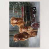 Nova Scotia Duck Toller Retriever Snowy Sleigh Puzzle (Vertikal)