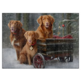 Nova Scotia Duck Toller Retriever Snowy Sleigh Schneidebrett (Vorderseite)