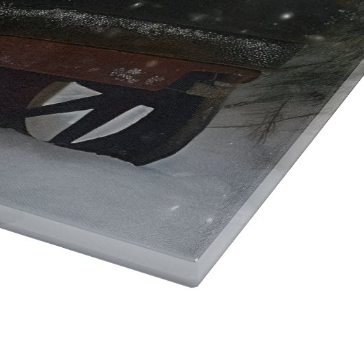 Nova Scotia Duck Toller Retriever Snowy Sleigh Schneidebrett (Ecke)