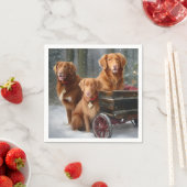Nova Scotia Duck Toller Retriever Snowy Sleigh Serviette (Beispiel)