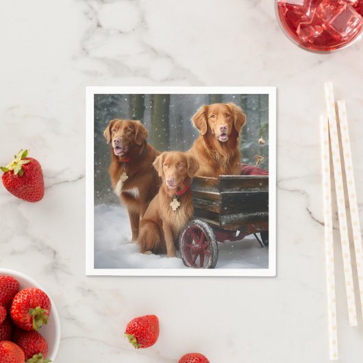 Nova Scotia Duck Toller Retriever Snowy Sleigh Serviette (Beispiel)