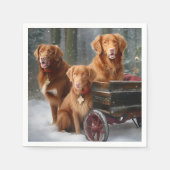 Nova Scotia Duck Toller Retriever Snowy Sleigh Serviette (Vorderseite)