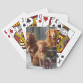 Nova Scotia Duck Toller Retriever Snowy Sleigh Spielkarten (Rückseite)