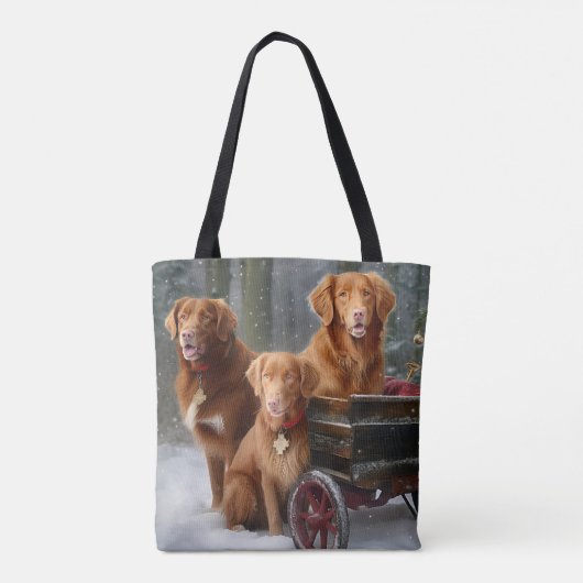 Nova Scotia Duck Toller Retriever Snowy Sleigh Tasche (Rückseite)