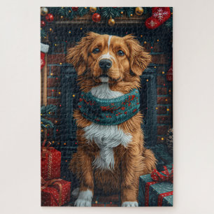 Nova Scotia Duck Toller Weihnachtsgeschenke Kamin Puzzle
