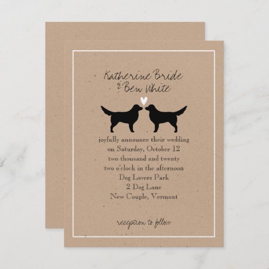 Nova Scotia Duck Tollers Wedding Einladung (Vorne/Hinten)