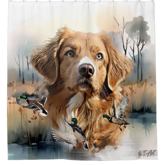 Nova Scotia Duck Tolling Retriever, Art Duschvorhang (Vorderseite)