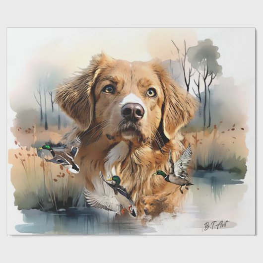 Nova Scotia Duck Tolling Retriever, Art Geschenkpapier (Flach)
