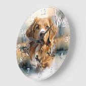 Nova Scotia Duck Tolling Retriever, Art Große Wanduhr (Winkel)