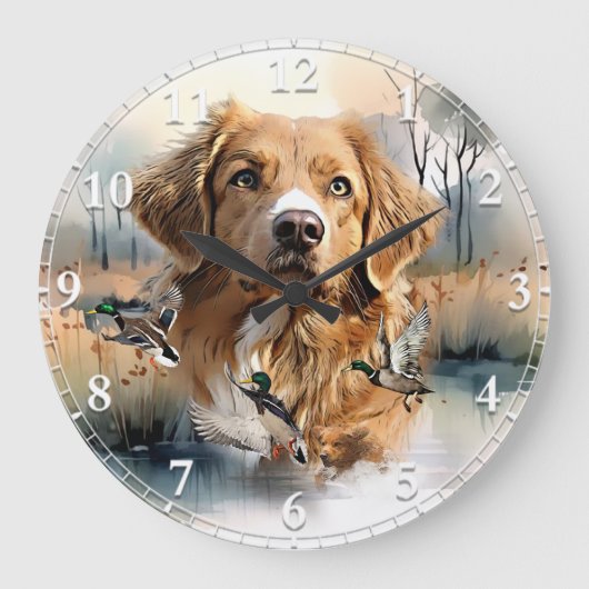 Nova Scotia Duck Tolling Retriever, Art Große Wanduhr (Vorderseite)