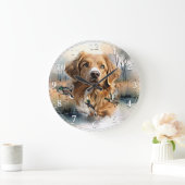 Nova Scotia Duck Tolling Retriever, Art Große Wanduhr (Zuhause)