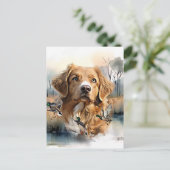 Nova Scotia Duck Tolling Retriever, Art Postkarte (Stehend Vorderseite)