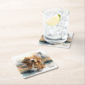 Nova Scotia Duck Tolling Retriever, Art Rechteckiger Pappuntersetzer (Vor Ort)