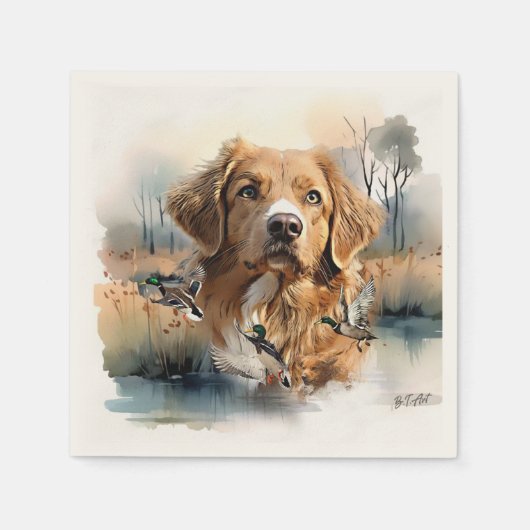 Nova Scotia Duck Tolling Retriever, Art Serviette (Vorderseite)