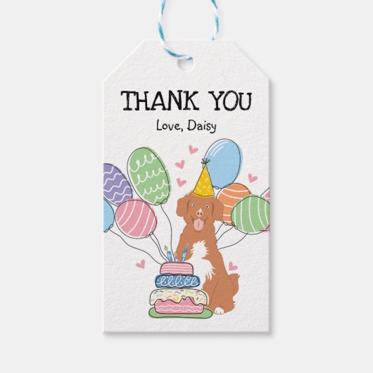Nova Scotia Duck Tolling Retriever Birthday Favor Geschenkanhänger (Vorderseite)