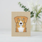 Nova Scotia Duck Tolling Retriever Cartoon Postkarte (Stehend Vorderseite)