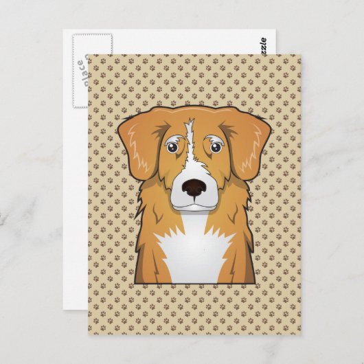 Nova Scotia Duck Tolling Retriever Cartoon Postkarte (Vorne/Hinten)