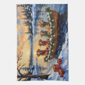 Nova Scotia Duck Tolling Retriever Christmas Boat Geschirrtuch (Vertikal)