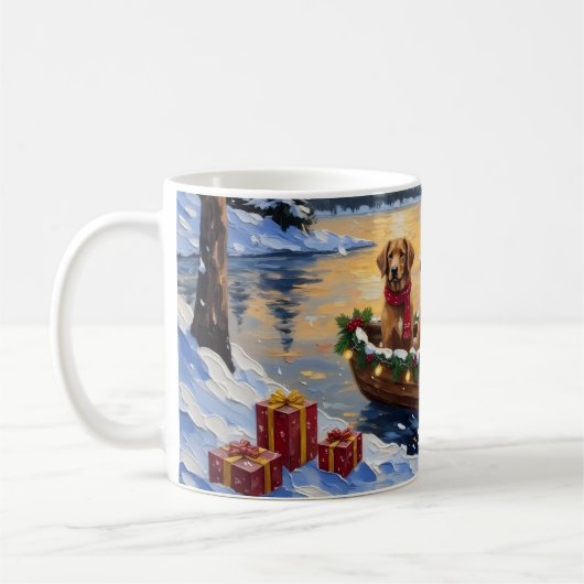 Nova Scotia Duck Tolling Retriever Christmas Boat  Kaffeetasse (Links)