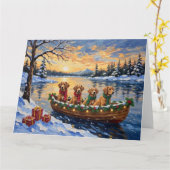 Nova Scotia Duck Tolling Retriever Christmas Boat  Karte (Gelbe Blume)