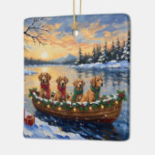 Nova Scotia Duck Tolling Retriever Christmas Boat Keramikornament (Links)