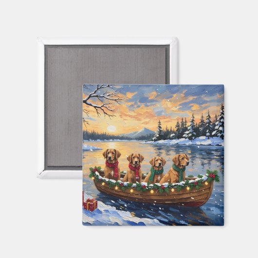 Nova Scotia Duck Tolling Retriever Christmas Boat Magnet (Vorderseite/Rückseite)
