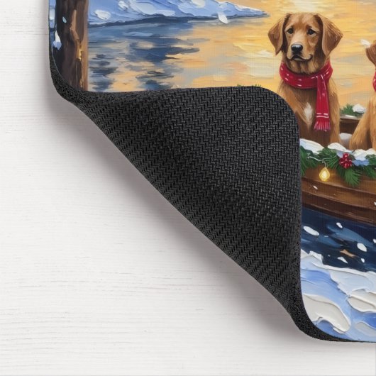 Nova Scotia Duck Tolling Retriever Christmas Boat Mousepad (Ecke)