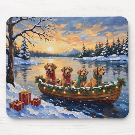 Nova Scotia Duck Tolling Retriever Christmas Boat Mousepad (Vorne)
