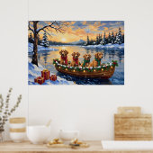 Nova Scotia Duck Tolling Retriever Christmas Boat Poster (Küche)