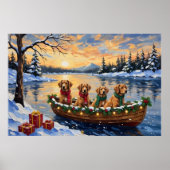 Nova Scotia Duck Tolling Retriever Christmas Boat Poster (Vorne)