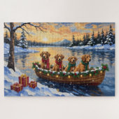 Nova Scotia Duck Tolling Retriever Christmas Boat Puzzle (Horizontal)