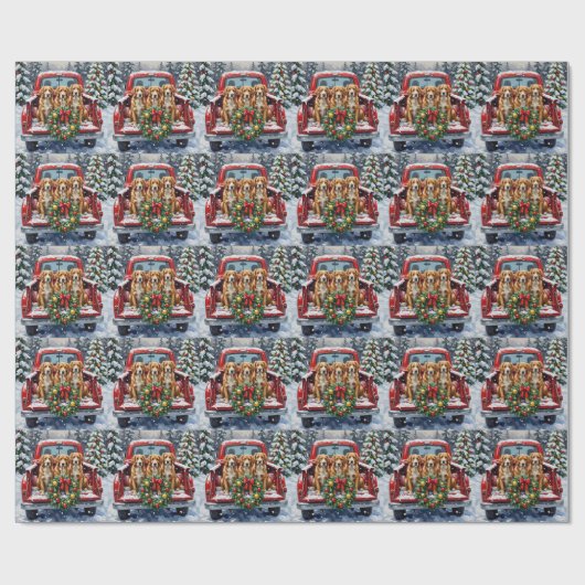 Nova Scotia Duck Tolling Retriever Christmas Red Geschenkpapier (Flach)